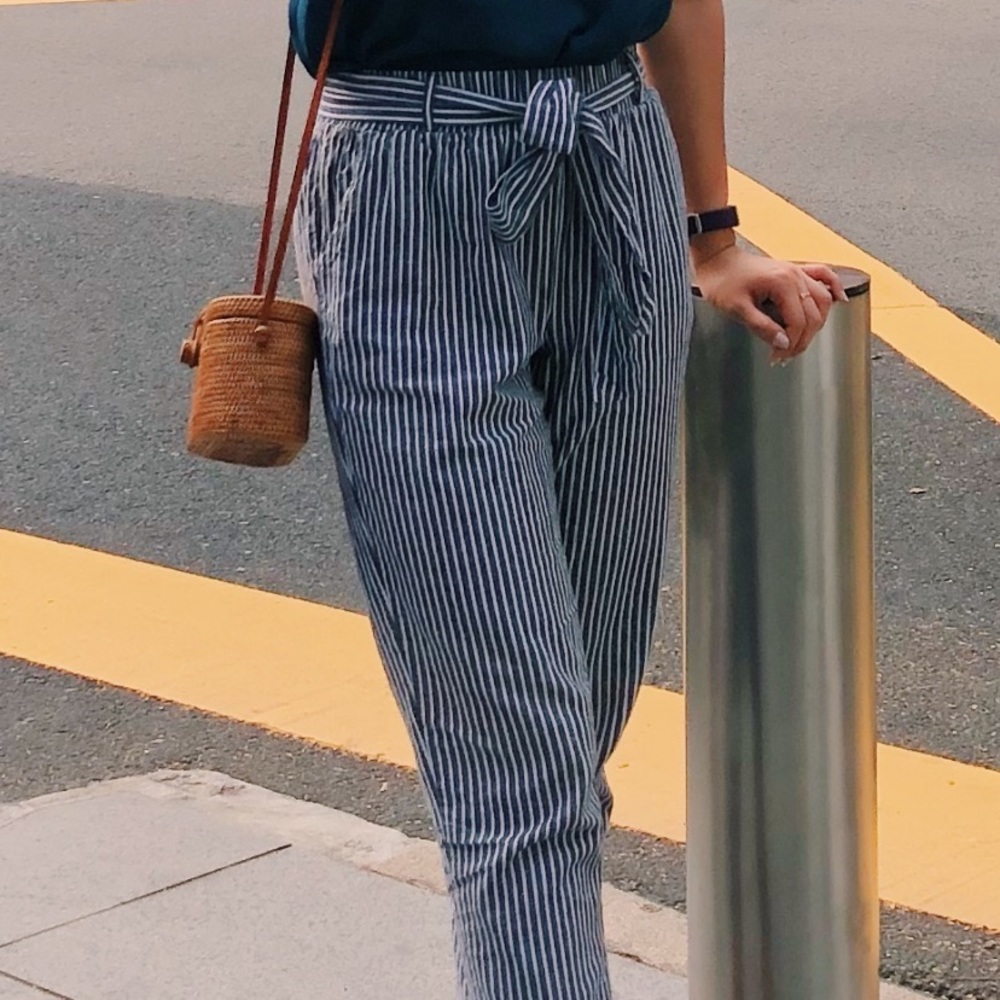 SALE ENDS 1/10: Striped pants with ribbon